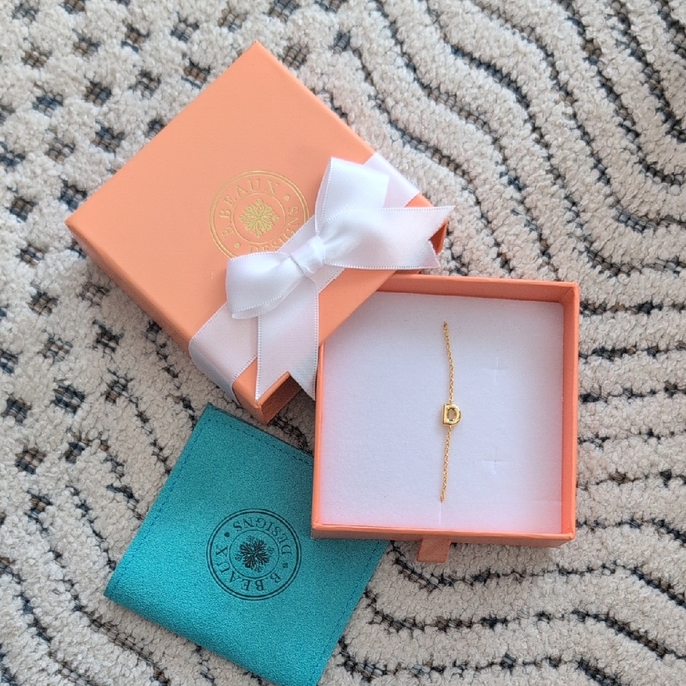 Gold Bracelet in Peach Gift Box